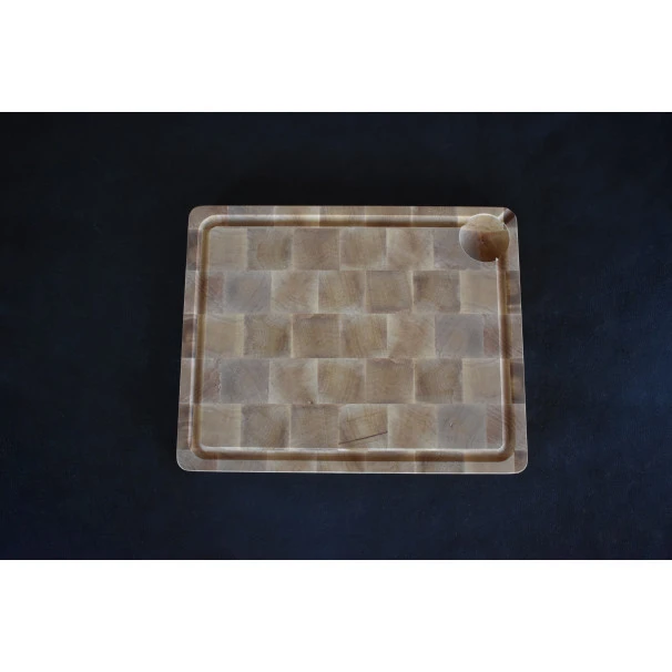 Billot Avec Rigole En Bois Debout De Charme 40 X 32 Cm 5 Billot Avec Rigole En Bois Debout De Charme 40 X 32 Cm – Image 3