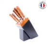 Bloc à Couteaux Sabatier Sarlat En Noyer + 5 Couteaux Perigord 1 Bloc à Couteaux Sabatier Sarlat En Noyer + 5 Couteaux Perigord -Barbecue Délices Promo bloc a couteaux sabatier sarlat en noyer 5 couteaux perigord