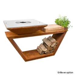 Braséro Plancha Artiss G4 Corten 90 Cm Plaque Acier Et Tablette Bois 12 Braséro Plancha Artiss G4 Corten 90 Cm Plaque Acier Et Tablette Bois -Barbecue Délices Promo brasero artiss g4 corten plancha acier carbone et tablette bois 2