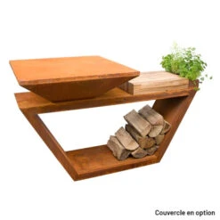 Braséro Plancha Artiss G4 Corten 90 Cm Plaque Acier Et Tablette Bois 15 Braséro Plancha Artiss G4 Corten 90 Cm Plaque Acier Et Tablette Bois -Barbecue Délices Promo brasero artiss g4 corten plancha acier carbone et tablette bois 5