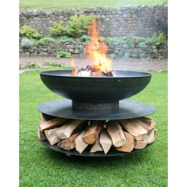 Braséro De Jardin Firepit Ring Of Logs Avec 1 Grille Ø90 X H70 Cm 4 Braséro De Jardin Firepit Ring Of Logs Avec 1 Grille Ø90 X H70 Cm – Image 2