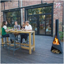 Cheminée D'extérieur Huugy Kerria L Diam 54 Métal Noir -Barbecue Délices Promo cheminee kerria l diam 54 metal noir 3