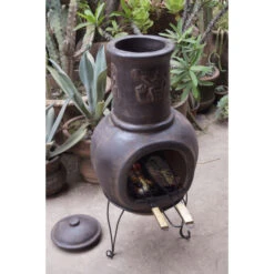 Cheminée Mexicaine Extérieure Grand Modèle 106 Cm Marron 7 Cheminée Mexicaine Extérieure Grand Modèle 106 Cm Marron -Barbecue Délices Promo cheminee mexicaine gm 106cm design marron sur base 2