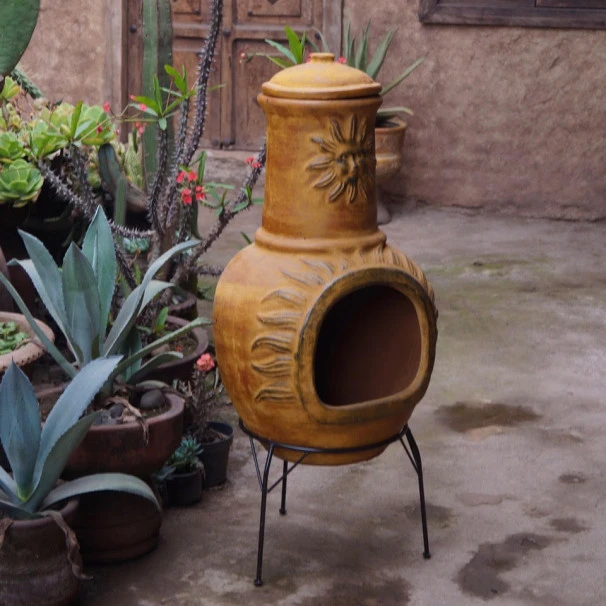 Cheminée Mexicaine Extérieure Grand Modèle 106 Cm Soleil Jaune 4 Cheminée Mexicaine Extérieure Grand Modèle 106 Cm Soleil Jaune – Image 2