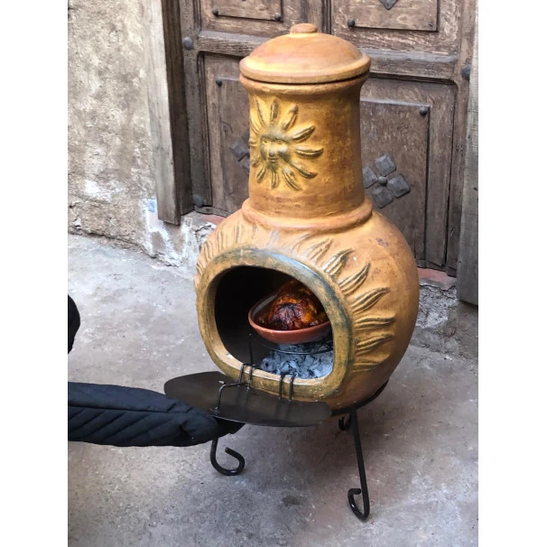 Cheminée Mexicaine Extérieure Grand Modèle 106 Cm Soleil Jaune 5 Cheminée Mexicaine Extérieure Grand Modèle 106 Cm Soleil Jaune – Image 3