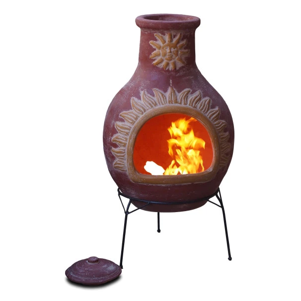 Cheminée Mexicaine Extérieure Grand Modèle 113 Cm Soleil Bi-color 3 Cheminée Mexicaine Extérieure Grand Modèle 113 Cm Soleil Bi-color