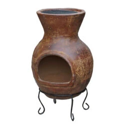 Cheminée Mexicaine Sur Base Mexico Trade Center Grand Modèle 113 Cm Rouge