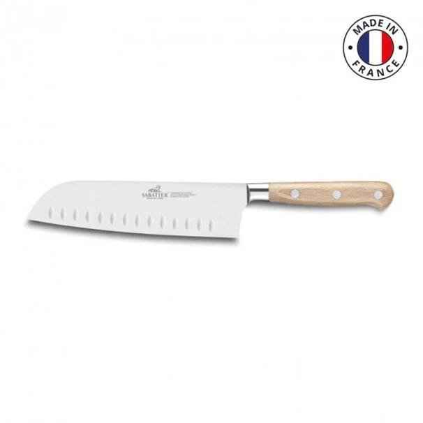Couteau Santoku Sabatier Brocéliande Alvéolé 18cm Hêtre 3 Couteau Santoku Sabatier Brocéliande Alvéolé 18cm Hêtre