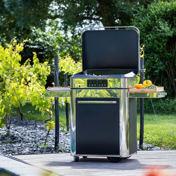 Ensemble Plancha électrique Eno Enosign 65 Inox Et Noir Sur Chariot + Capot 4 Ensemble Plancha électrique Eno Enosign 65 Inox Et Noir Sur Chariot + Capot – Image 2