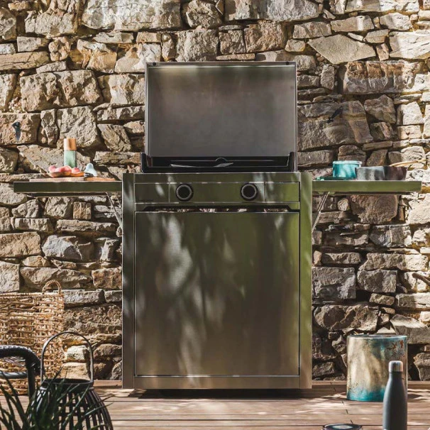 Ensemble Plancha électrique Fonte Forge Adour Modern E60 Inox Sur Chariot + Capot 4 Ensemble Plancha électrique Fonte Forge Adour Modern E60 Inox Sur Chariot + Capot – Image 2