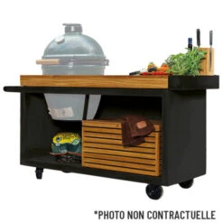 Table OFYR Pro Pour Big Green Egg Black Bois Teck 9 Table OFYR Pro Pour Big Green Egg Black Bois Teck -Barbecue Délices Promo kamado ofyr table black pro bois de teck bge 2