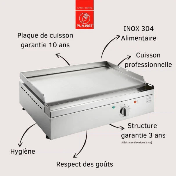 Plancha électrique Inox Planet Chef 80 73 X 40 4 Plancha électrique Inox Planet Chef 80 73 X 40 – Image 2