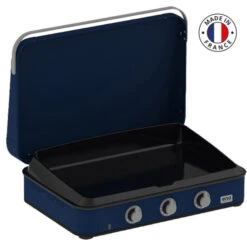 Plancha Gaz Eno 80 Enosign Blue Navy 3 Brûleurs 70 X 40 Avec Couvercle -Barbecue Délices Promo plancha enosign gaz 80 bleu navy capot 4