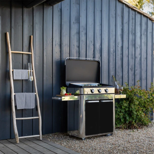 Plancha Gaz Eno 80 Enosign Inox Et Noir 3 Brûleurs 69 X 40 Avec Couvercle 3 Plancha Gaz Eno 80 Enosign Inox Et Noir 3 Brûleurs 69 X 40 Avec Couvercle