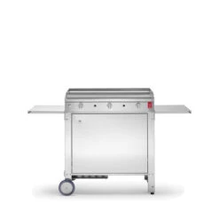 Ensemble Plancha Gaz Inox Planet Chef 80 Sur Chariot