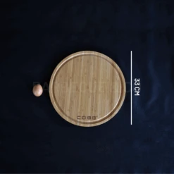Cobb Planche à Découper Ronde Avec Rigole En Bambou 33 Cm