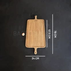 Planche à Découper Avec Rigole En Chêne Massif 34 X 78 Cm