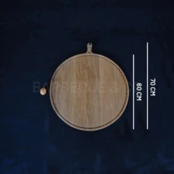 Planche à Découper Ronde Avec Rigole En Chêne Massif 60 Cm