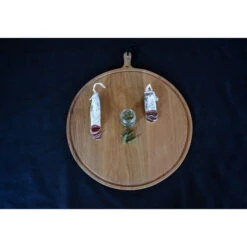 Planche à Découper Ronde Avec Rigole En Chêne Massif 60 Cm -Barbecue Délices Promo planche a decouper ronde dutchdeluxes 60 cm 5