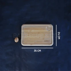 Planche à Découper Avec Rigole En Bambou 35 X 24 Cm