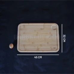Planche à Découper Avec Rigole En Bambou 45 X 32 Cm
