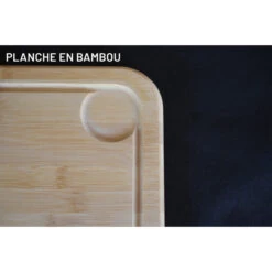 Planche à Découper Avec Rigole En Bambou 45 X 32 Cm -Barbecue Délices Promo planche bambou rect 450x320x20 3
