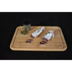 Planche à Découper Avec Rigole En Bambou 45 X 32 Cm -Barbecue Délices Promo planche bambou rect 450x320x20 4