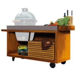 Table OFYR Pro 135 Corten / Béton Pour Big Green Egg 7 Table OFYR Pro 135 Corten / Béton Pour Big Green Egg -Barbecue Délices Promo table corten pro 135 ofyr concrete bge 2