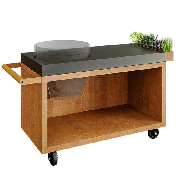 Table OFYR Pro 135 Corten / Béton Pour Big Green Egg 3 Table OFYR Pro 135 Corten / Béton Pour Big Green Egg