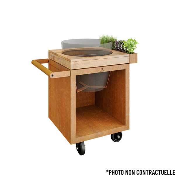 Table OFYR Pro 65 Corten / Bois De Teck Pour Big Green Egg 7 Table OFYR Pro 65 Corten / Bois De Teck Pour Big Green Egg – Image 5