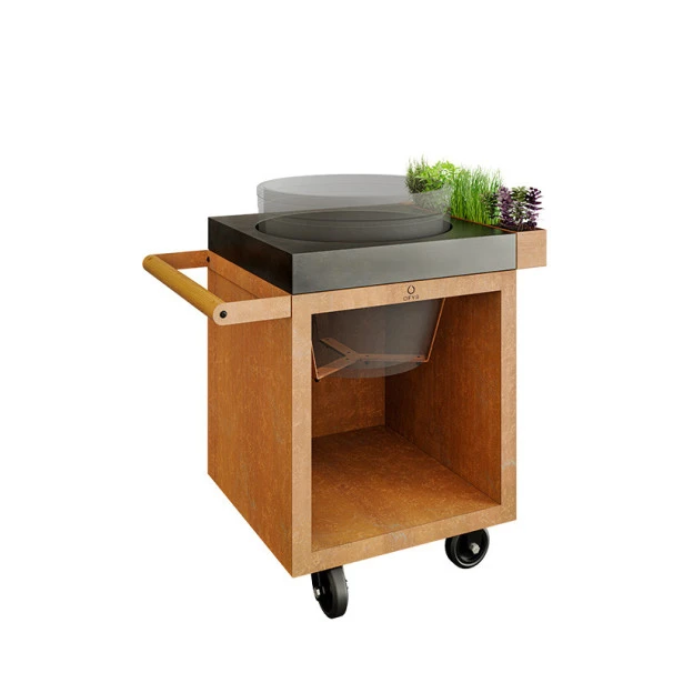 Table OFYR Pro 65 Corten / Béton Pour Big Green Egg 3 Table OFYR Pro 65 Corten / Béton Pour Big Green Egg